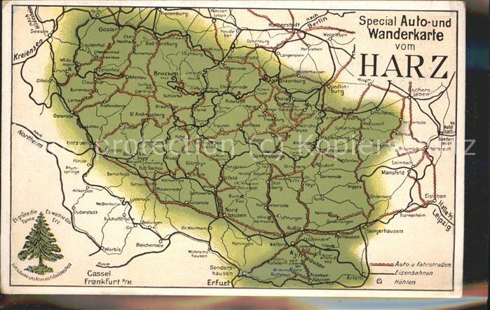 Brocken Harz Hotel Charlotte Schade Landkarte vom Ha