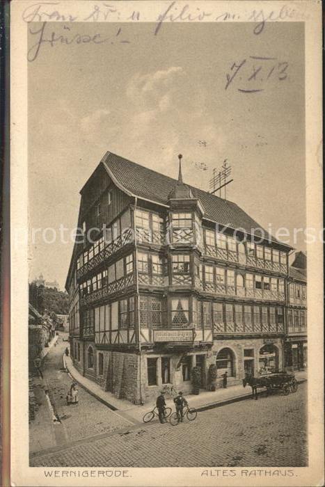 Wernigerode Harz Altes Rathaus Fachwerk Pferdewagen