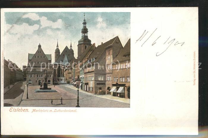 Eisleben Marktplatz mit Lutherdenkmal