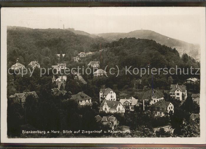 Blankenburg Harz Blick auf Ziegenkopf u.Kaiserwarte
