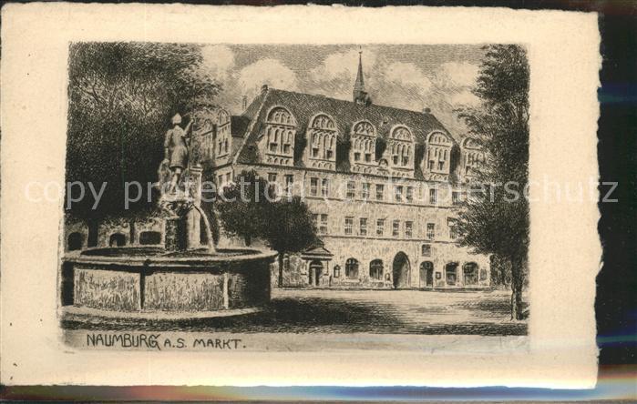 Naumburg Saale Künstlerkarte Brunnen Markt