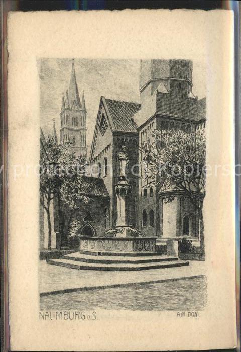 Naumburg Saale Künstlerkarte Dom Brunnen