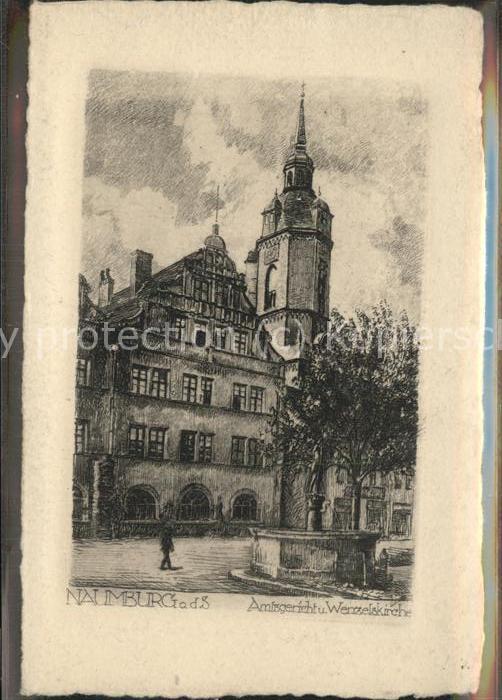 Naumburg Saale Wenzelskirche Künstlerkarte Amtsgericht