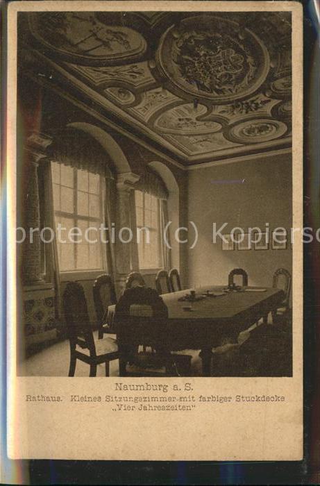 Naumburg Saale Rathaus Sitzungszimmer Stuckdecke Vier