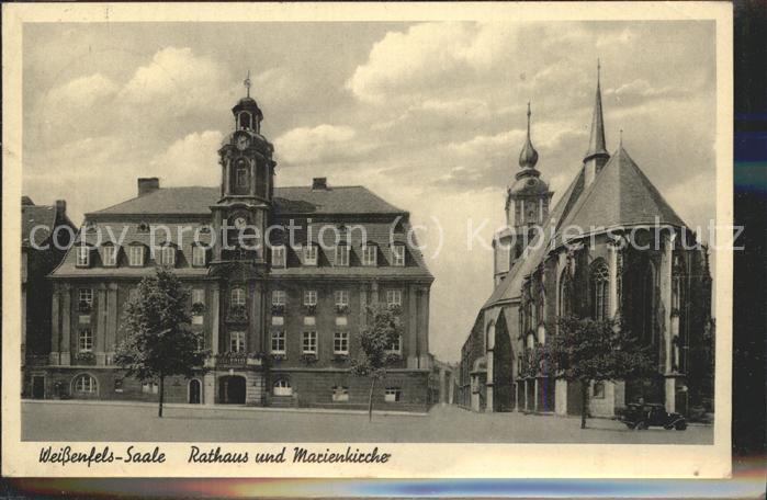Weissenfels Saale Rathaus und Marienkirche