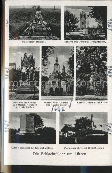 Luetzen Schlachtfelder und Denkmäler Gustav Ado