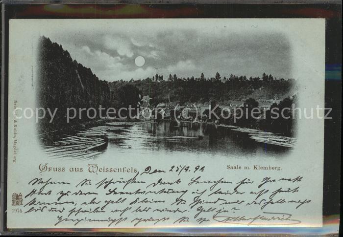 Weissenfels Saale Saale Klemberg bei Nacht