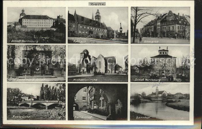 ZEITZ Sachsen-Anhalt Schloss Moritzburg Auebruecke Denkmal der Arbeit