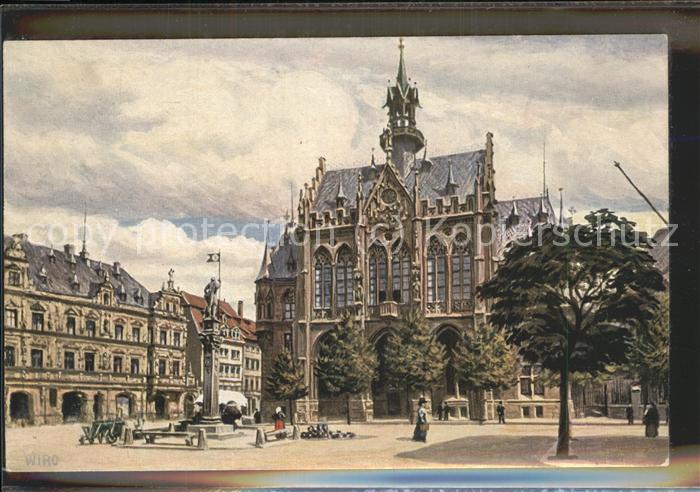 ERFURT  CITY Rathaus Kuenstlerkarte WIRO