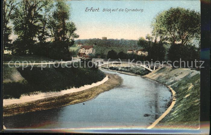 ERFURT  CITY Blick auf Bruecke und Cyriaxburg