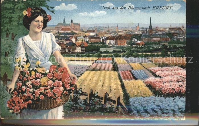 ERFURT  CITY Blumenstadt Frau
