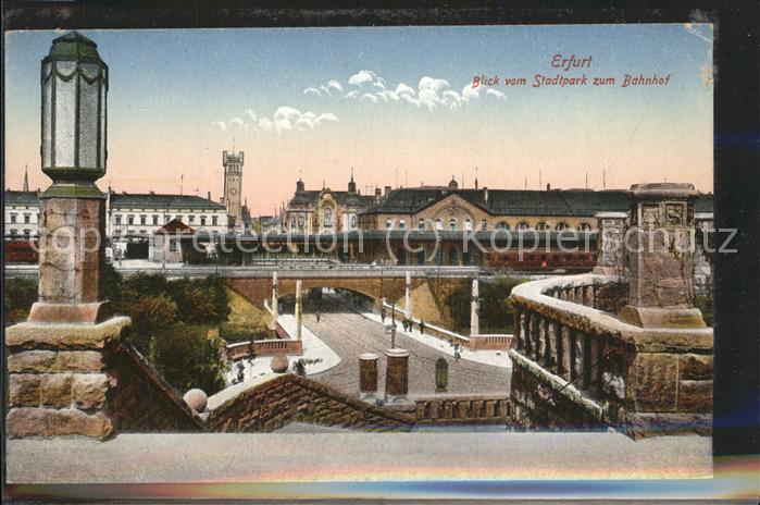 ERFURT  CITY Blick vom Stadtpark zum Bahnhof