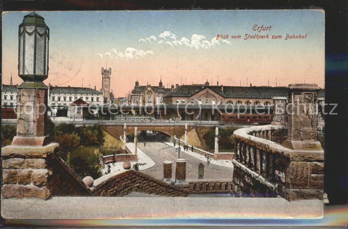 ERFURT  CITY Blick vom Stadtpark zum Bahnhof