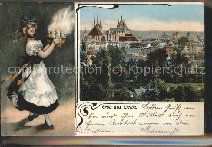 Erfurt Panorama Frau mit Knödeln