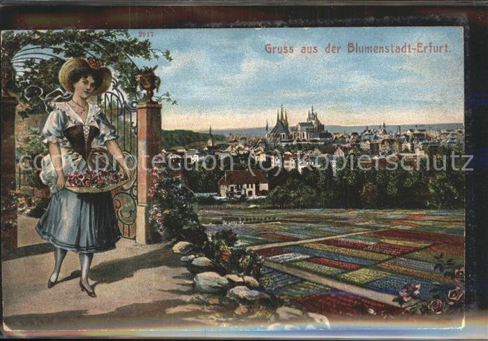 Erfurt Blumenstadt Frau mit Korb