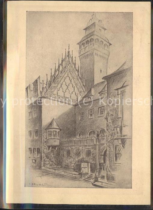 ZEITZ Sachsen-Anhalt Rathaus mit spaetgotischen Giebel 980 Jahrfeier Kuenstlerka