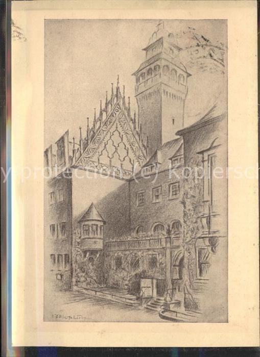 ZEITZ Sachsen-Anhalt Rathaus mit spaetgotischen Giebel 980 Jahrfeier Kuenstlerka