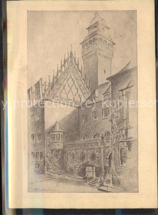 ZEITZ Sachsen-Anhalt Rathaus mit spaetgotischen Giebel 980 Jahrfeier Kuenstlerka