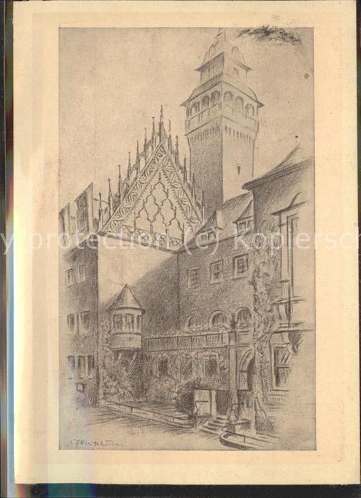 ZEITZ Sachsen-Anhalt Rathaus mit spaetgotischen Giebel 980 Jahrfeier Kuenstlerka