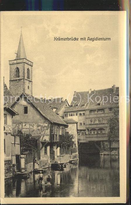 ERFURT  CITY Kraemerbruecke mit Aegidienturm