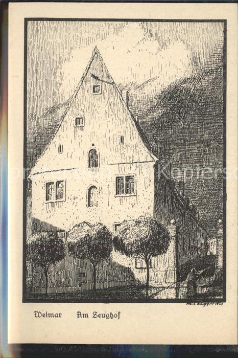 Weimar Thueringen Am Zeughof Federzeichnung