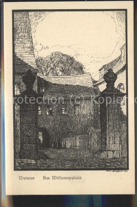 Weimar Thueringen Am Wittumspalais Federzeichnung