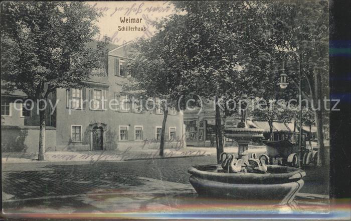 Weimar Thueringen Schillerhaus Brunnen Feldpost
