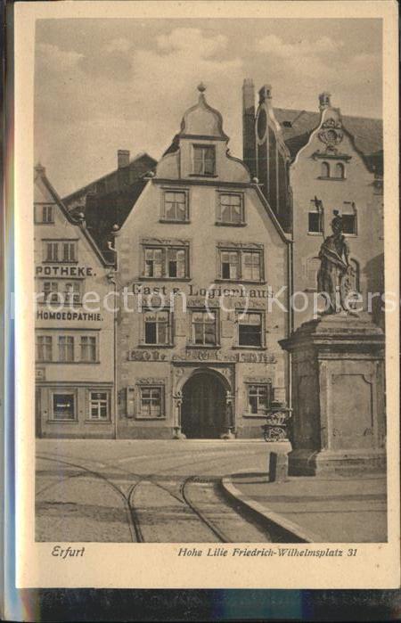 ERFURT  CITY Hohe Lille Friedrich Wilhelmsplatz