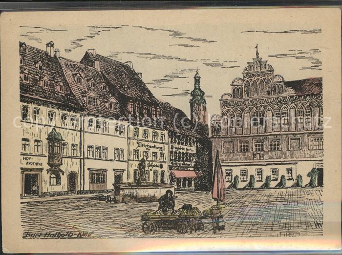 Weimar Thueringen Marktplatz Brunnen Marktfrau