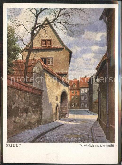 ERFURT  CITY Am Martinstift Aquarell