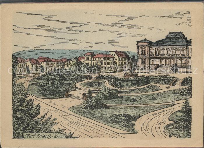 Weimar Thueringen Anlage vor Museum Zeichnung