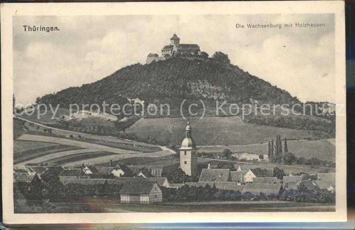 Holzhausen Wachsenburggemeinde Panorama mit Wachsenburg Feldpost