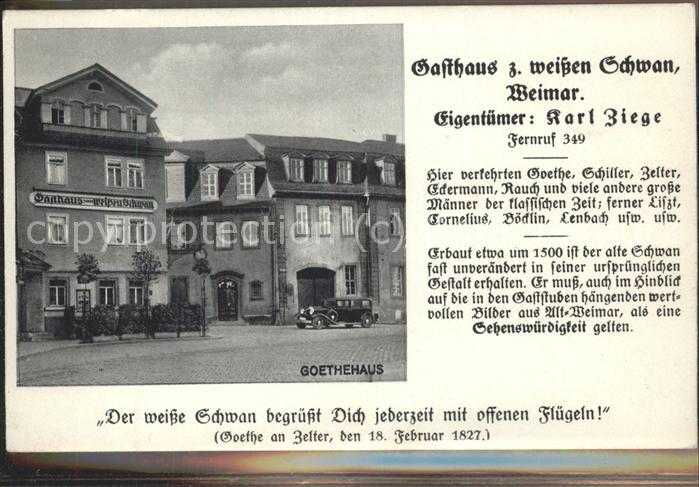 Weimar Thueringen Goethehaus Gasthaus zum weissen Schwan