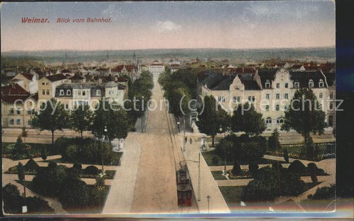 Weimar Thueringen Blick vom Bahnhof Feldpost