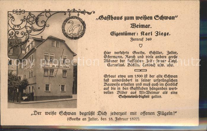 Weimar Thueringen Gasthaus zum weissen Schwan