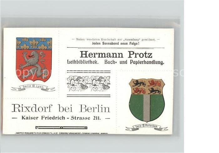 Rixdorf Berlin Hermann Protz Leihbibliothek Wappen