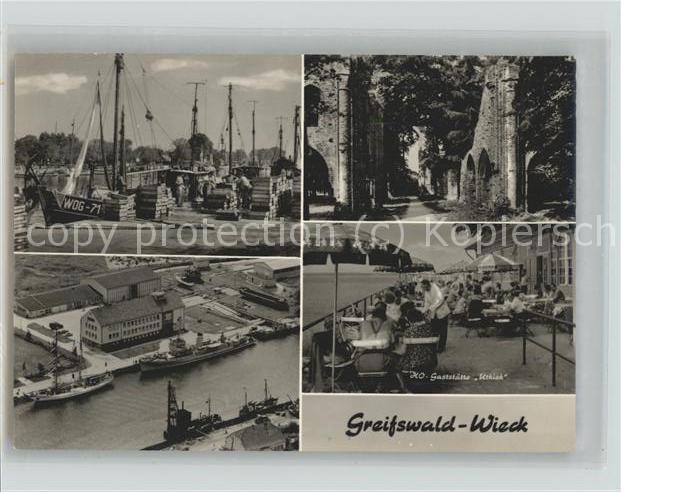 Greifswald Wieck HO-Gaststätte Utkiek Segelboote