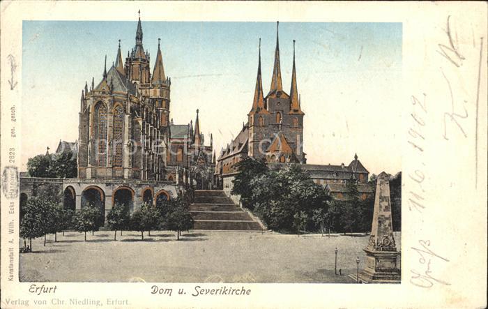 ERFURT  CITY Dom Severikirche Goldfensterkarte-Nr. 2823