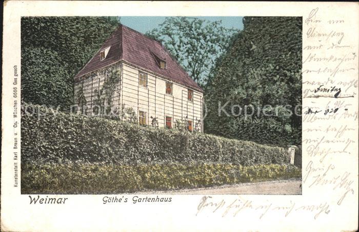 Verlag Braun Nr. 6666 Weimar Göthe Gartenhaus