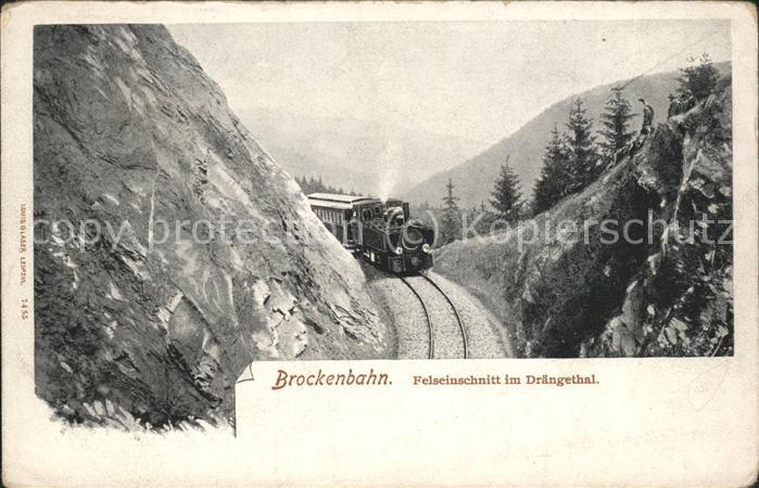 Brockenbahn Felseinschnitt Drängethal