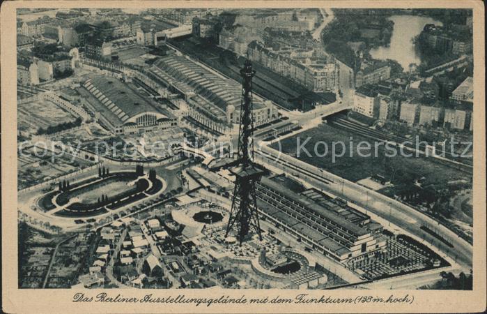 Funkturm Berlin Ausstellungsgelände Fliegeraufna