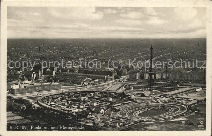 Funkturm Berlin Messegelände Fliegeraufnahme