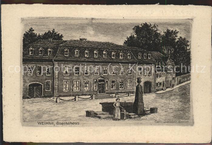 Goethe Johann Wolfgang von Haus Weimar Radierung Carl Jander