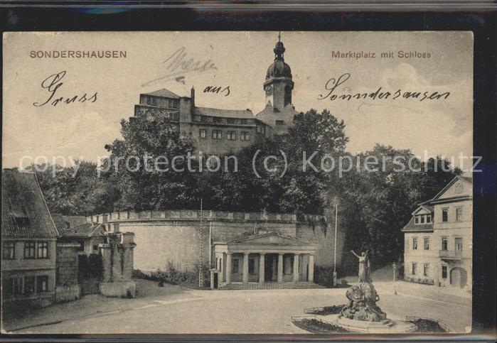 Sondershausen Thueringen Marktplatz mit Schloss