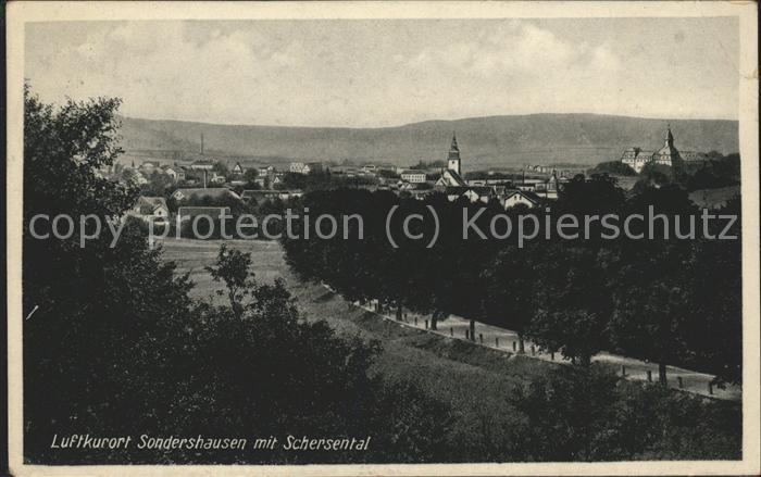 Sondershausen Thueringen Panorama mit Schersental