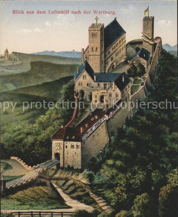 Eisenach Thueringen Luftschiff Aufnahme der Wartburg