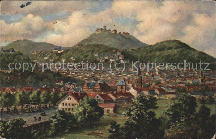 Eisenach Thueringen Panorama mit Wartburg