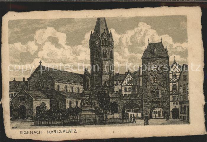 Eisenach Thueringen Karlsplatz Lutherdenkmal Nicolaikirche