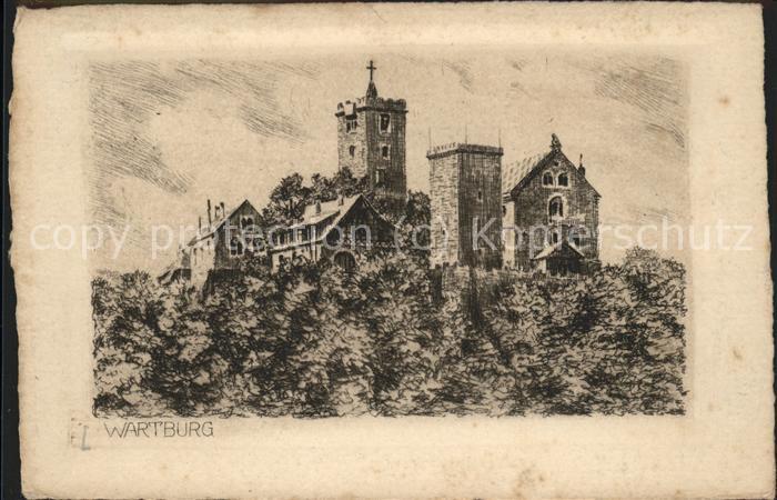 Eisenach Thueringen Die Wartburg Radierung