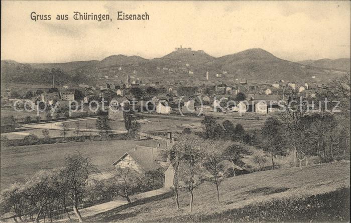 Eisenach Thueringen Panorama mit Wartburg